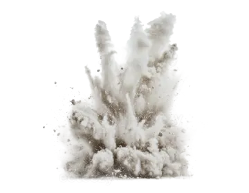 a black and white explosion on a white background