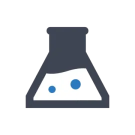 a beakle with a blue dot on it