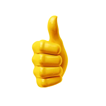 the thumb is yellow