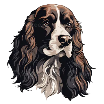 an illustration of a dog's face