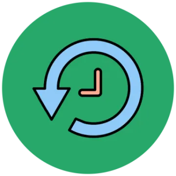 a green circle with an arrow in the middle