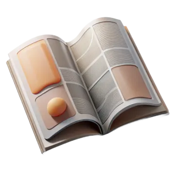 an open book with a piece of paper on it