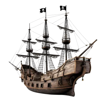 a pirate ship on a white background