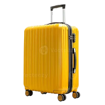 a yellow suitcase on wheels