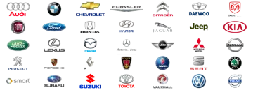 a large collection of car logos