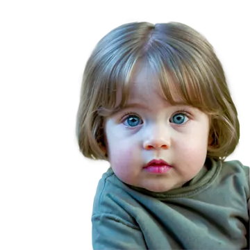 a little girl with blue eyes and blonde hair