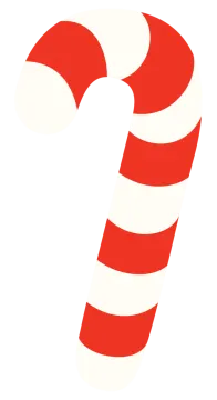 a red and white candy cane