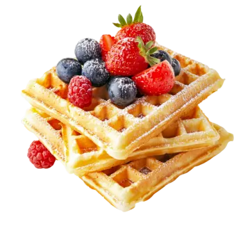 was with berries and powdered sugar