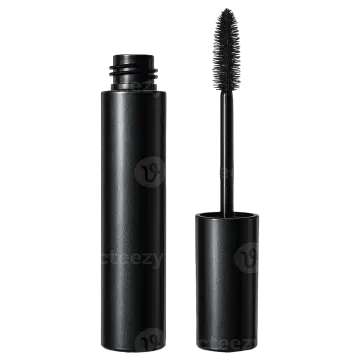 a mascara with a black tube and a white background