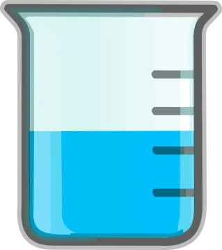 a beakle filled with blue liquid