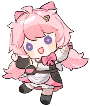 a drawing of a girl with pink hair and blue eyes