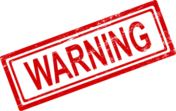 a stamp with the word warning on it