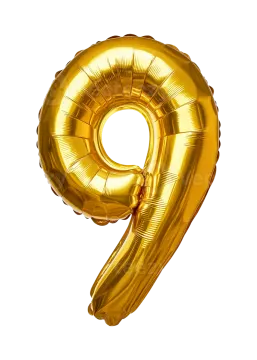 gold foil balloon number 9