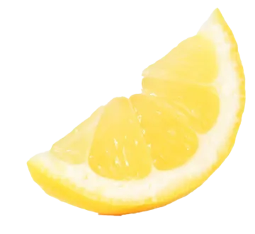 a slice of lemon on a white background