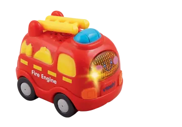 a toy fire truck is shown on a white background