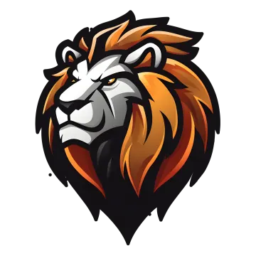 a lion's head on a white background