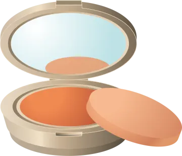 A compact with a mirror on top