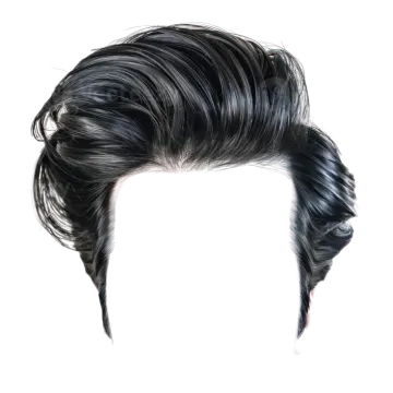 a man's haircut on a white background