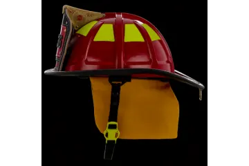 a firefighter's helmet on a black background