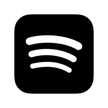 a black and white icon of the spot logo