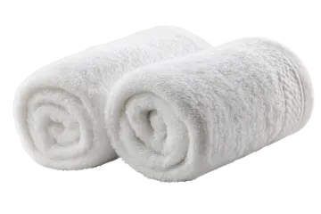 a pair of towels on a white background