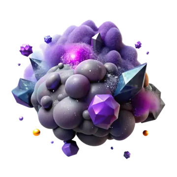 a bunch of purple and blue crystals