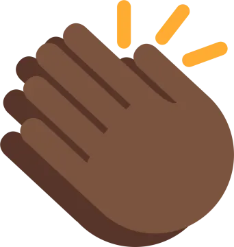 a brown hand with an orange sun on it