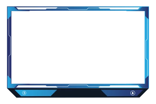a blue frame with a white background