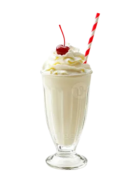 a glass filled with milk and topped with whipped cream