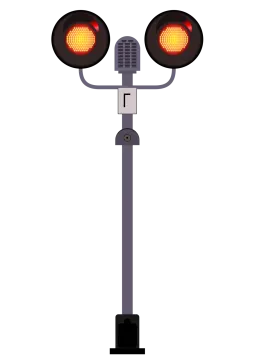 a traffic light with two red lights