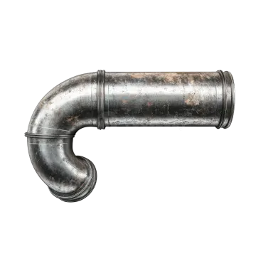 an old metal pipe on a white background