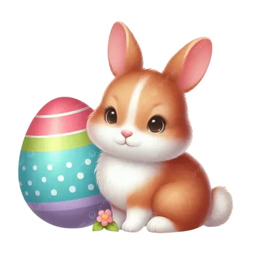 a cute little bunny with an easter egg