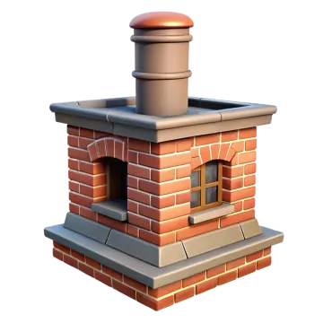 a brick chimney with a chimney cap on top