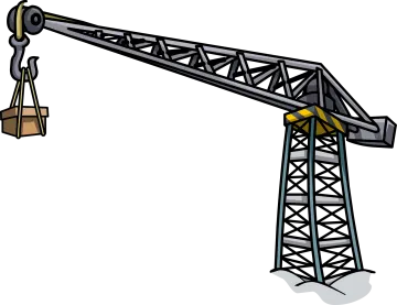 a crane with a bag on it's back