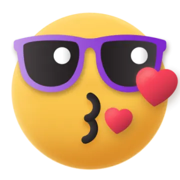 a smiley face with sunglasses and hearts on it