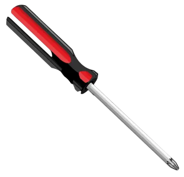a black and red tool on a white background