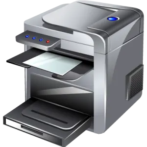 a printer on a white background