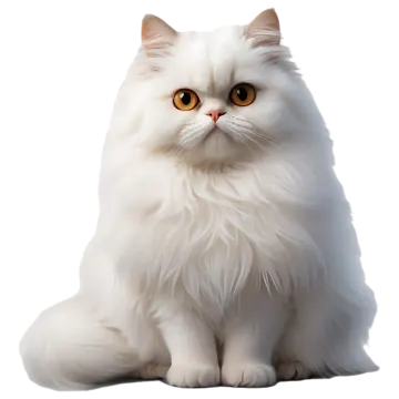 a white cat with orange eyes sitting down