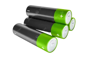 three batteries on a white background
