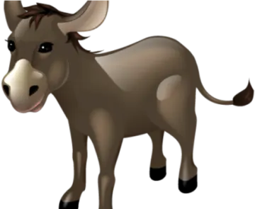 a brown donkey standing on a white background