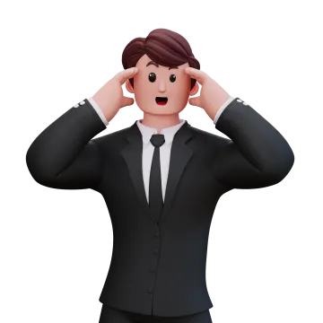 a man in a suit with his head in his hands