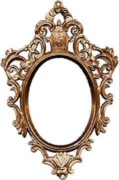 an ornate gold frame on a white background