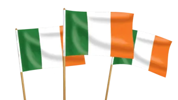 three irish and irish flags