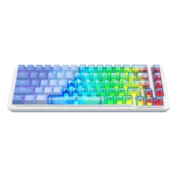 a computer keyboard with colorful keys