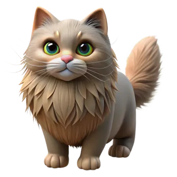 a cat with green eyes and long hair