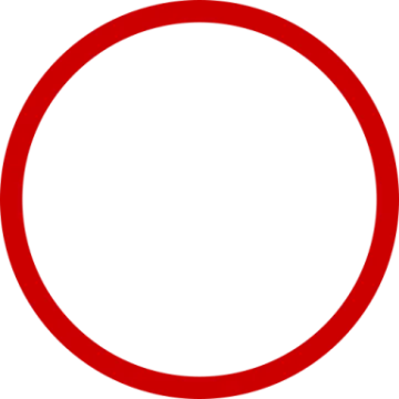 a red circle on a white background