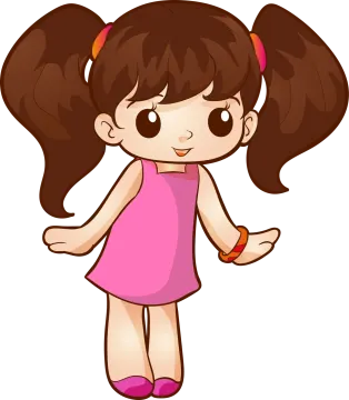a little girl in a pink dress