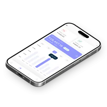 a smartphone with an app on the screen