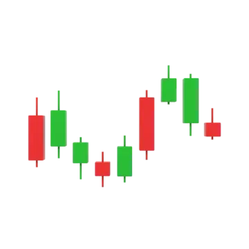 a red and green candles pattern on a white background