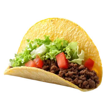 a tacoa filled with meat and vegetables